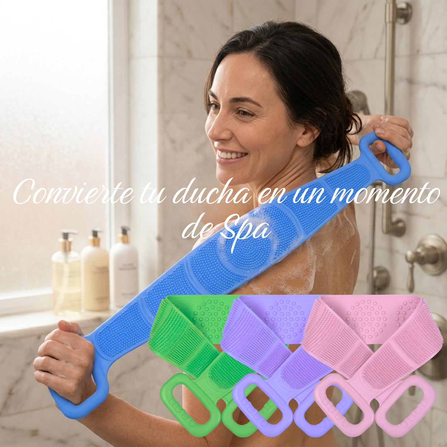 Clean Spa™ Cepillo Masajeador Corporal Silicona - Alcanza cada parte de tu cuerpo con facilidad + Ebook Rutina de Bienestar✨