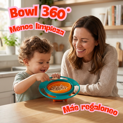 Bowl Giratorio 360° Antiderrames - Disfruta mirar a tu peque sin preocuparte por la limpieza✨