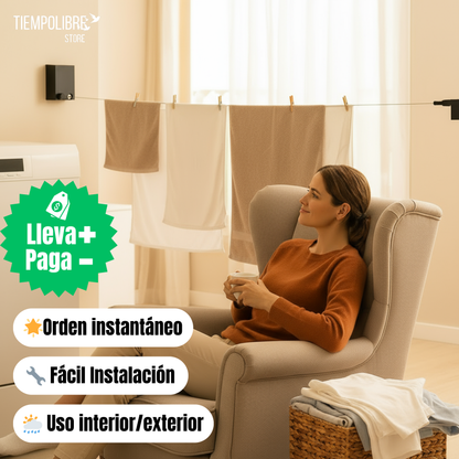 Tendedero Retráctil Pro – Ahorra Espacio – Tu Hogar Ordenado en solo Segundos✅✨