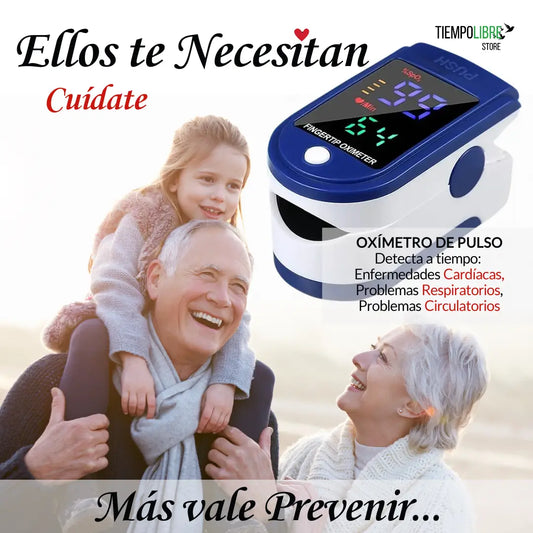 Oxímetro de Pulso – Detecta Enfermedades a Tiempo - Mide Oxígeno en Sangre y Frecuencia Cardíaca al Instante 🩺