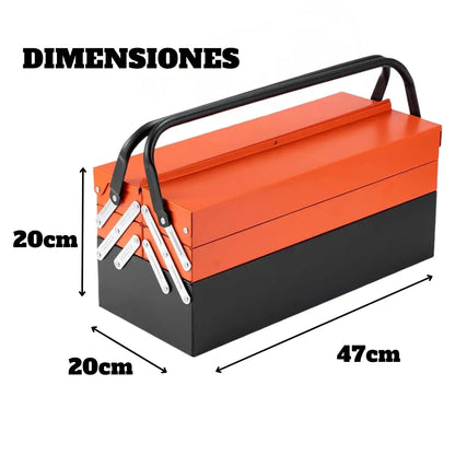 CAJA HERRAMIENTAS 85 PIEZAS 3 NIVELES - FULL EQUIPADA, PLEGABLE Y REFORZADA🛠 + GUÍA DOMINANDO EL USO DE HERRAMIENTAS EN CASA, AUTOMÓVILES Y TALLERES (GRATIS)
