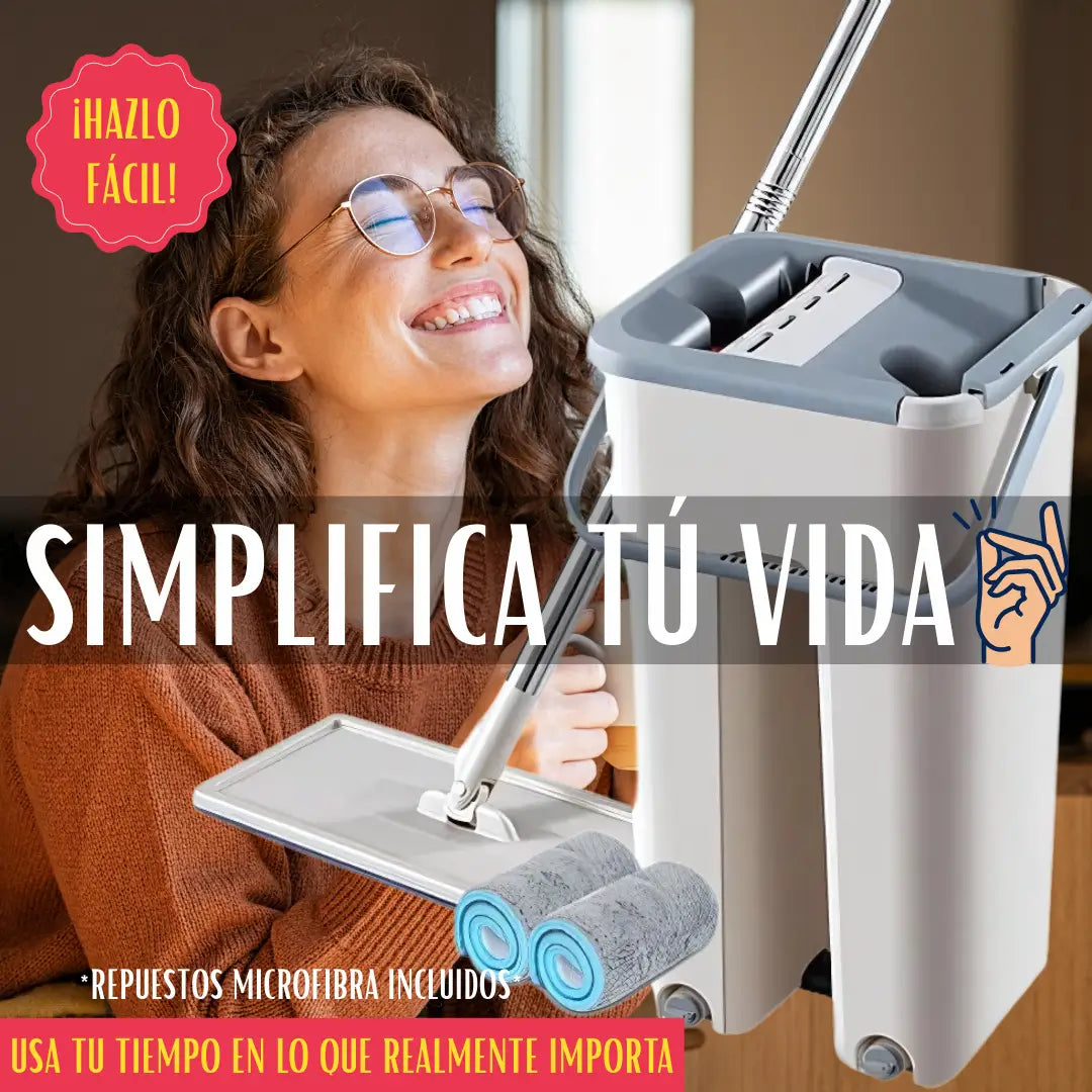 KIT MOPA MICROFIBRA+ BALDE CLEAN MAGIC 360°✨- SISTEMA AUTOESCURRIDO RÁPIDO - LIMPIEZA PROFUNDA SIN ESFUERZO EN MINUTOS + GUÍA NO DEJES QUE EL ESTRÉS Y LA ANSIEDAD DOMINEN TU VIDA✨ (GRATIS)