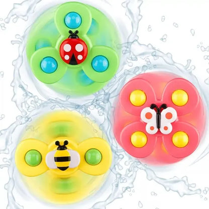 Pack 3 Juguete Spinner Giratorio con Ventosas para Bebé 🧠🖐️- Gira y atrae - Impulsa coordinación desde los 6 meses👶✨