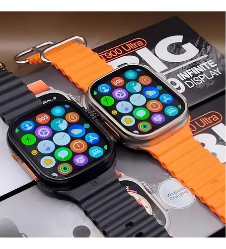SmartWatch T900 Ultra Pantalla HD+ Cargador Inalámbrico - Realiza Llamadas, Recibe Alertas de Whatsapp, Facebook, Twitter y otras RRSS directamente en tu muñeca.
