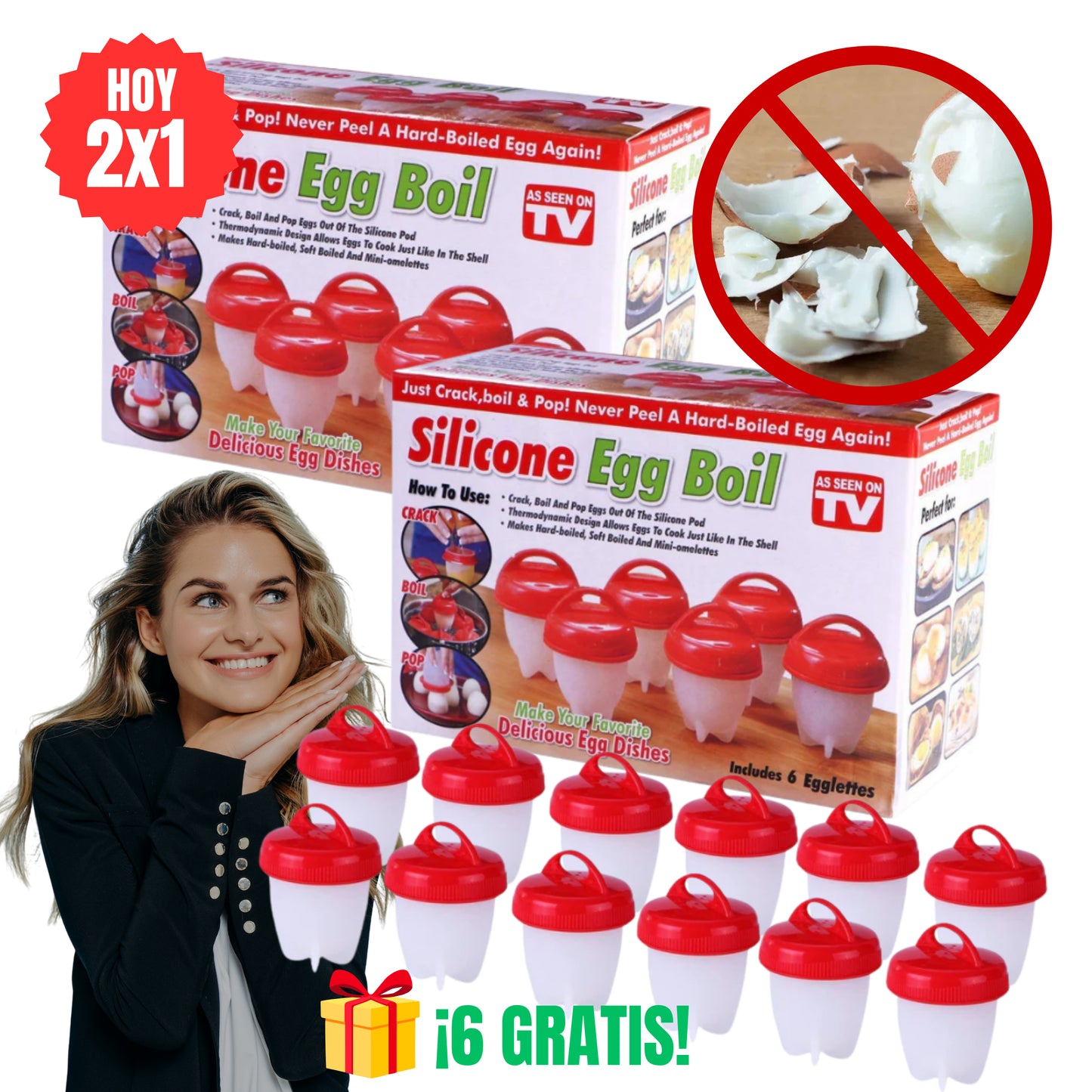 OFERTA 2X1 SET EGG BOILER™ HERVIDOR DE SILICONA PARA HUEVOS - AHORRA TIEMPO EN LA COCINA, EVITA MALOS RATOS Y DESPERDICIAR COMIDA