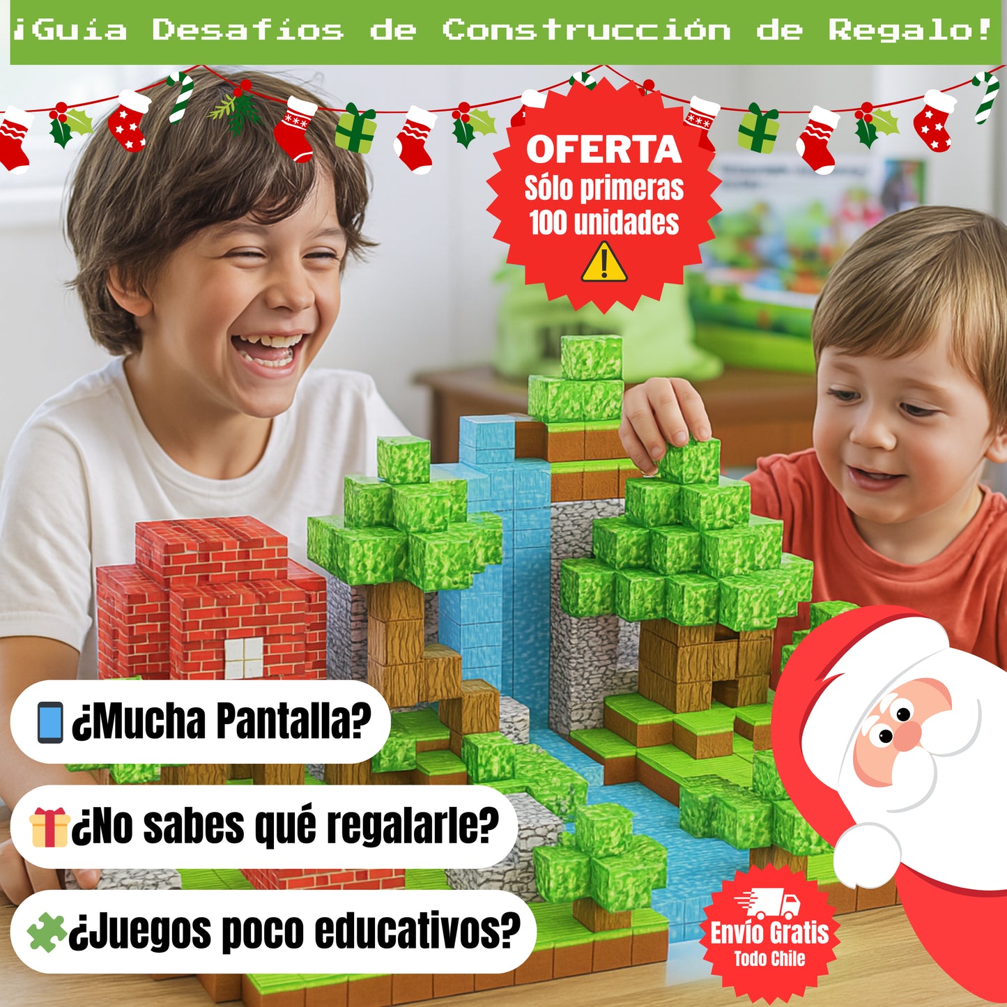 MagneCraft™ 75 piezas - Cubos Magnéticos Premium - Desarrollo Cognitivo🧠 - Fomenta la creatividad y habilidades lógicas en niños desde el primer uso + Guía Minecraft en la Vida Real🎁