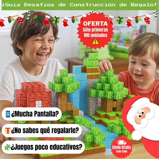MagneCraft™ 75 piezas - Cubos Magnéticos Premium - Desarrollo Cognitivo🧠 - Fomenta la creatividad y habilidades lógicas en niños desde el primer uso + Guía Minecraft en la Vida Real🎁