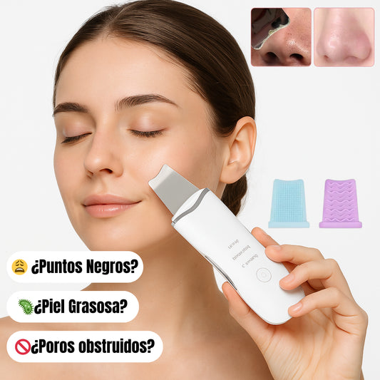 Espátula Facial Ultrasonica✨- Limpieza Profunda - Elimina impurezas y células muertas en minutos, dejando tu piel fresca y renovada.