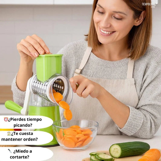 Picador de Verduras – Corta y Ralla al Instante – Cocina  rápido y sin cortes en segundos⚡