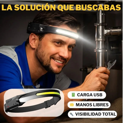 Linterna Frontal LED Carga USB | Ilumina Todo | Trabaja con precisión y comodidad ✨