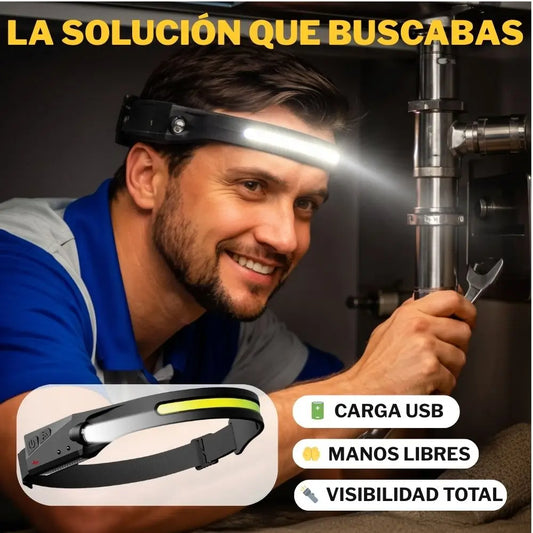 Linterna Frontal LED Carga USB | Ilumina Todo | Trabaja con precisión y comodidad ✨