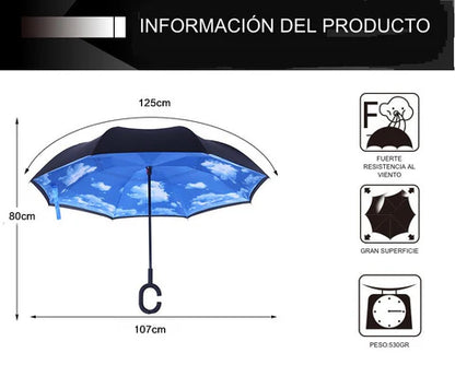 PARAGUAS FLEX INVERX - EL ÚNICO PARAGUAS MANOS LIBRES, QUE SE MANTIENE SECO EN EL EXTERIOR
