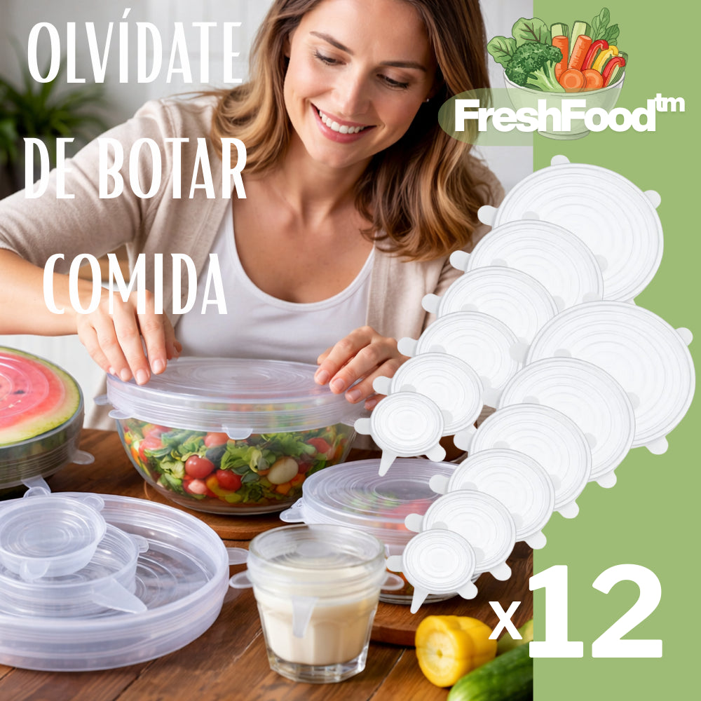 Set 12 Tapas Reutilizables de Silicona | Mantén tus alimentos frescos y evita desperdiciar comida ✨