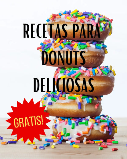 MÁQUINA MINI DONUTS EXPRESS🍩 - HORNEA SIN ESFUERZO - DISFRUTA DONUTS PERFECTAS EN MINUTOS⏱️- COBERTURA ANTIADHERENTE + GUÍA DE RECETAS PARA DONUTS DELICIOSAS GRATIS✨