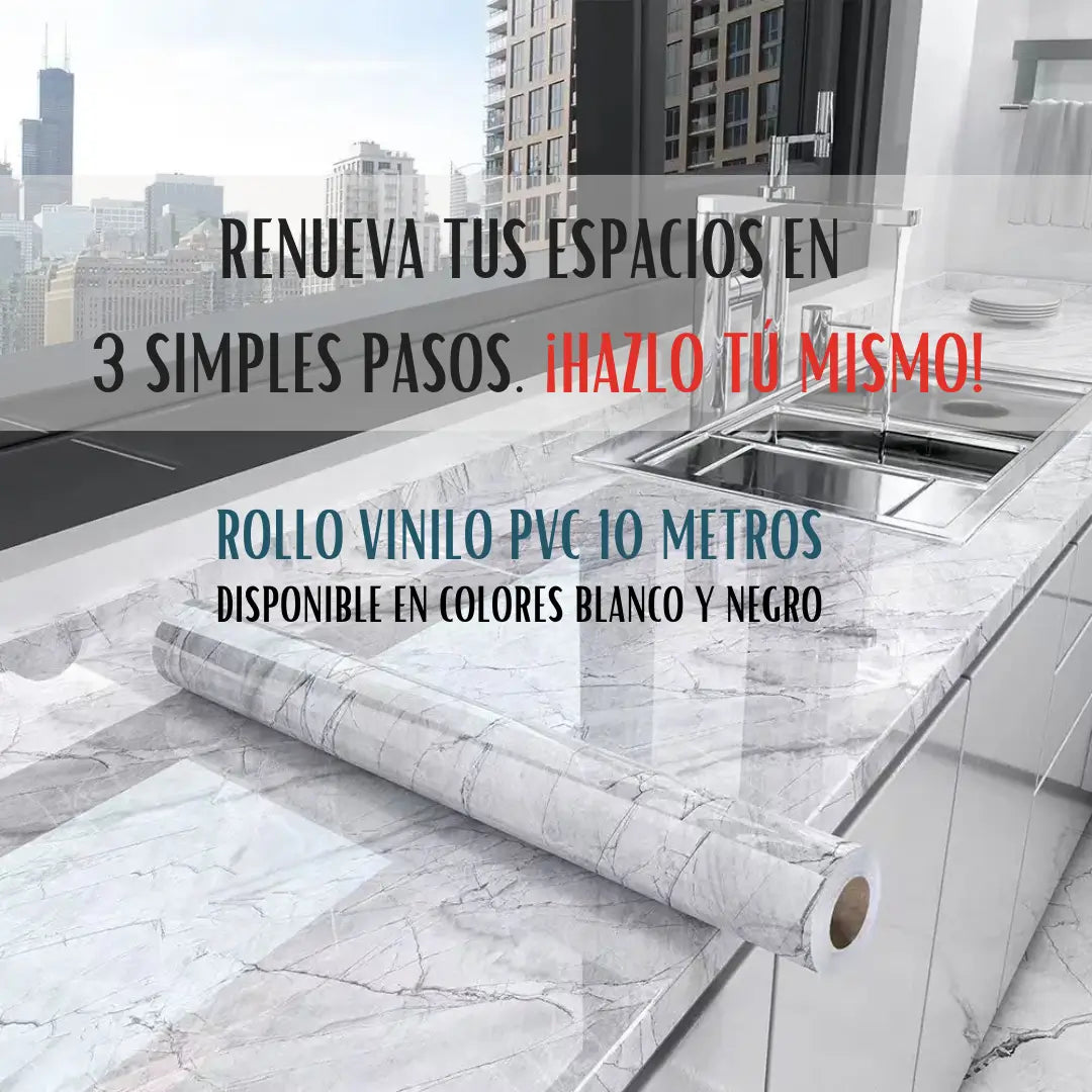 Papel Adhesivo Diseño Mármol 10 mts x 60 cms - Renovador de Espacios del Hogar⭐️
