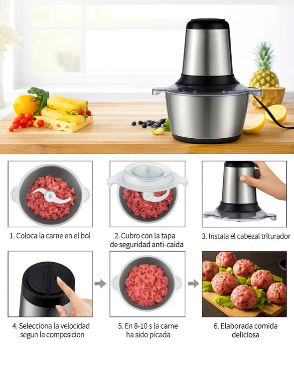 Picadora Eléctrica Smart Cooking® - Tritura y pica rápido – Ahorra tiempo en tus preparaciones diarias. Listas en solo segundos