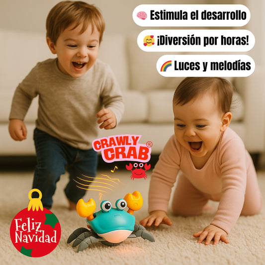 Crawly Crab™ ✨ – Despierta su motricidad en semanas de juego diario - Musical USB con Sensor de Movimiento 🎵✨