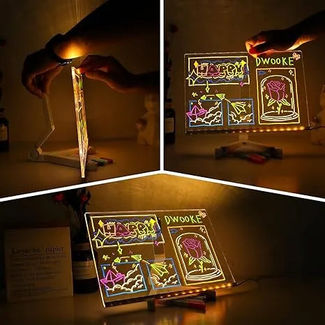 Pizarra LED Infantil + 7 Colores – ✨Dibuja con luz – 🎁 Regalo que sorprende desde el primer uso