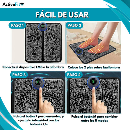 Masajeador de Pies EMS Active Fit con Tecnología de Estimulación Muscular Eléctrica (EMS)✅