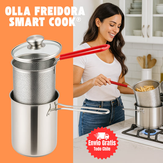 Olla Freidora Multifuncional Smart Cook® 1200 ML con tapa 🍲- Prepara tus comidas favoritas sin desordenes ni quemaduras