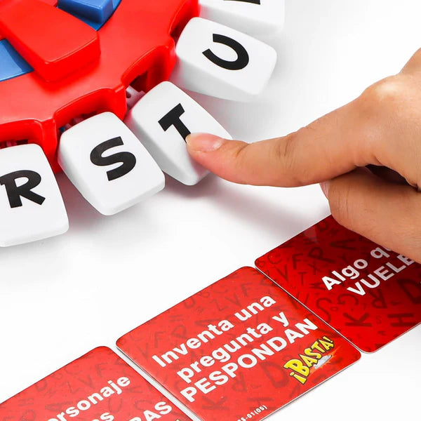 Juego de Mesa ¡BASTA! En Español – Desafía tu mente – Une a la familia en minutos de diversión sin pantallas - Incluye Temporizador Visual y Auditivo + Manual de Penitencias Gratis: ¡Te tocó perder!: ¡Sin picarse!🤣